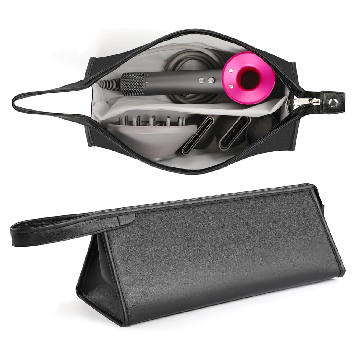 MAYCREATE PU Leather Travel Case for Airwrap Styler Supersonic Hair Dryer, Waterproof Anti-Scratch Dustproof Shockproof Protection Portable Storage Bag Travel Gift Case, Black MAYCREATE PU Leather Travel Case for Airwrap Styler Supersonic Hair Dryer, Waterproof Anti-Scratch Dustproof Shockproof Protection Portable Storage Bag Travel Gift Case, Black